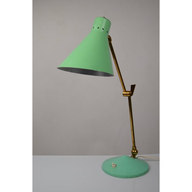 Aqua Mid-Century Modern Italian Table Lamp, 1950s For Sale - Image 8 of 18
