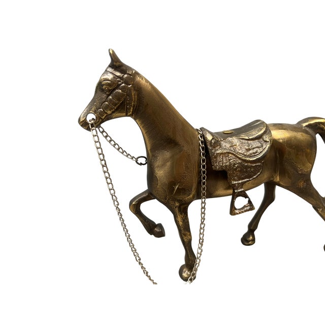 Vintage Brass Horse Figurine For Sale - Image 4 of 9