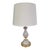 Murano glass and bronze table lamp. Elegant white lampshade. Working electrical system, very good condition. Dimensions...