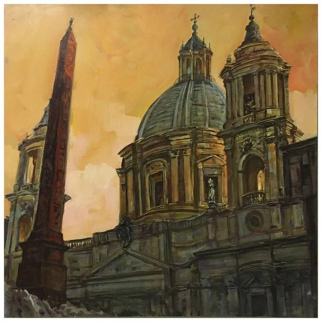 Rome - Saint Peters Church - Oil on Canvas For Sale - Image 5 of 5