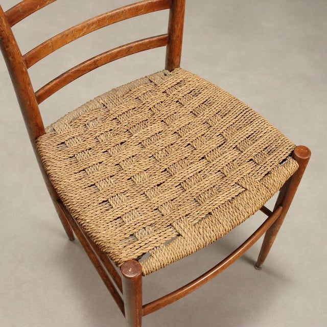 Beech and Woven Cord Chairs, 1950s, Set of 2 For Sale - Image 4 of 11