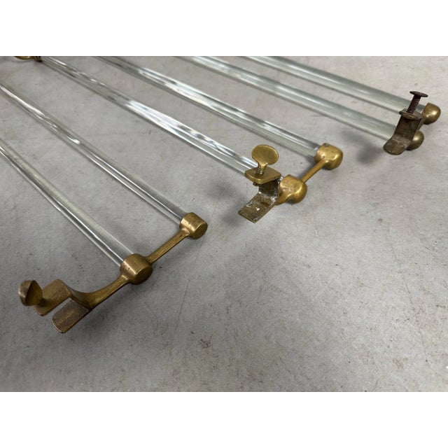 Brown Art Deco Towel Holder in Glass and Brass, 1890s For Sale - Image 8 of 11