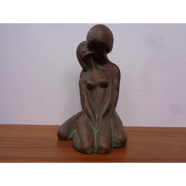 Handcrafted Stoneware Loving Couple Figure from Achatit Werkstätten, Germany, 1960s For Sale - Image 3 of 18
