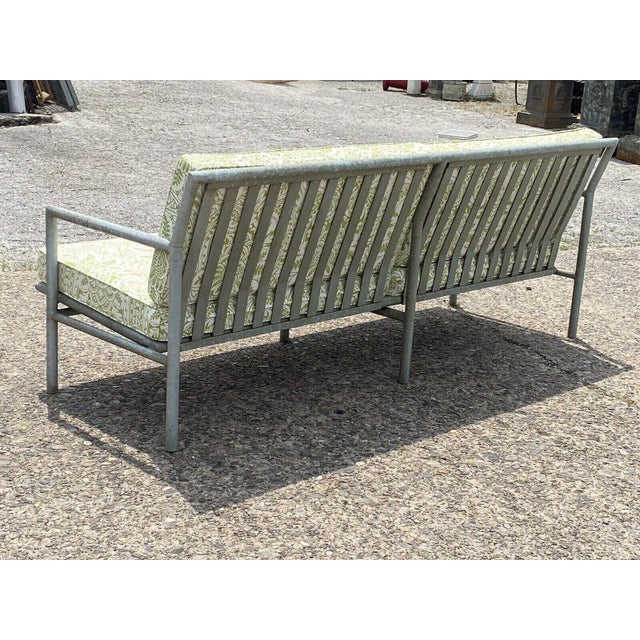 1970s Hauser Hollywood Regency Faux Bamboo Aluminum Metal Patio Sofa