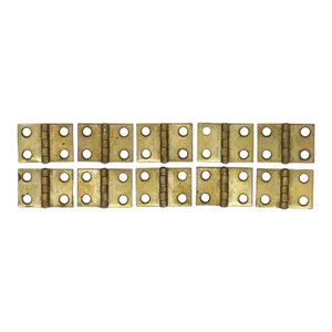 Set of 10 Brass Plated Steel Butt Hinges, Mid 20th Century