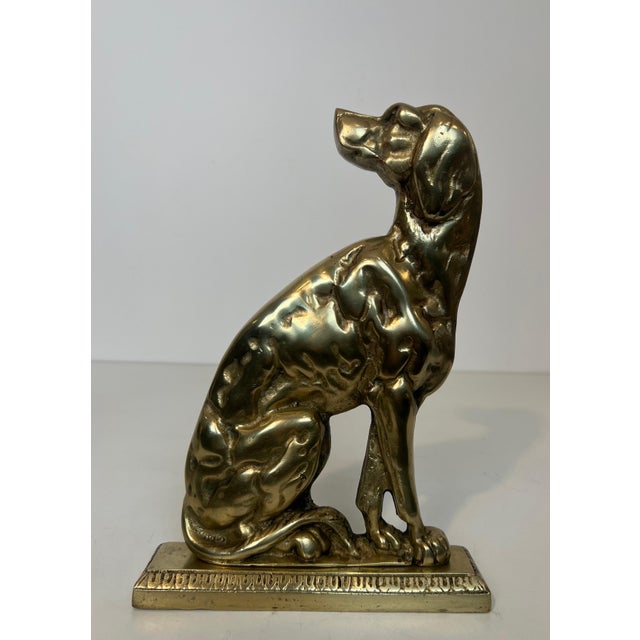 Pair of bronze andirons depicting dogs French works from the Art Deco period For Sale - Image 4 of 12