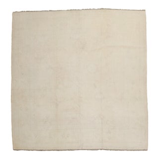 Early 20th Century Old Wool Turkish Square Oushak - 6'6" x 6'7" For Sale