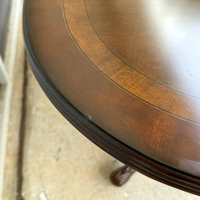 Drexel Heritage Banded Mahogany Double Pedestal Dining Table With Two Leaves For Sale - Image 15 of 17