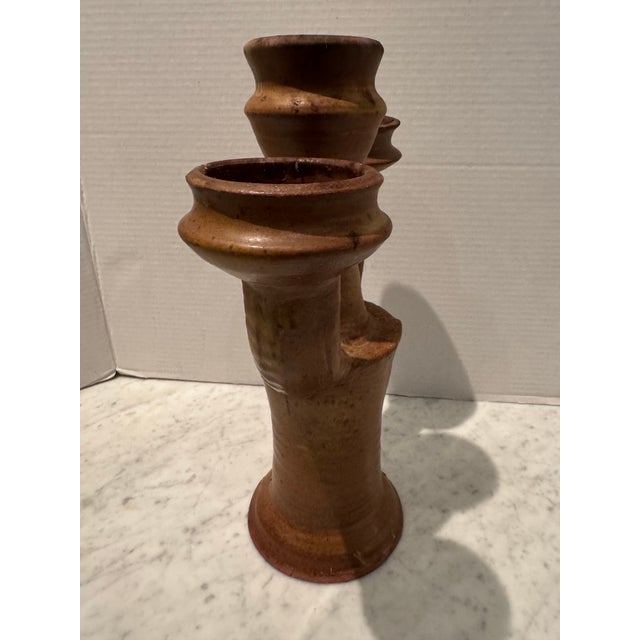 Ceramic Mid-Century Handmade Ceramic Candle Holder For Sale - Image 7 of 8