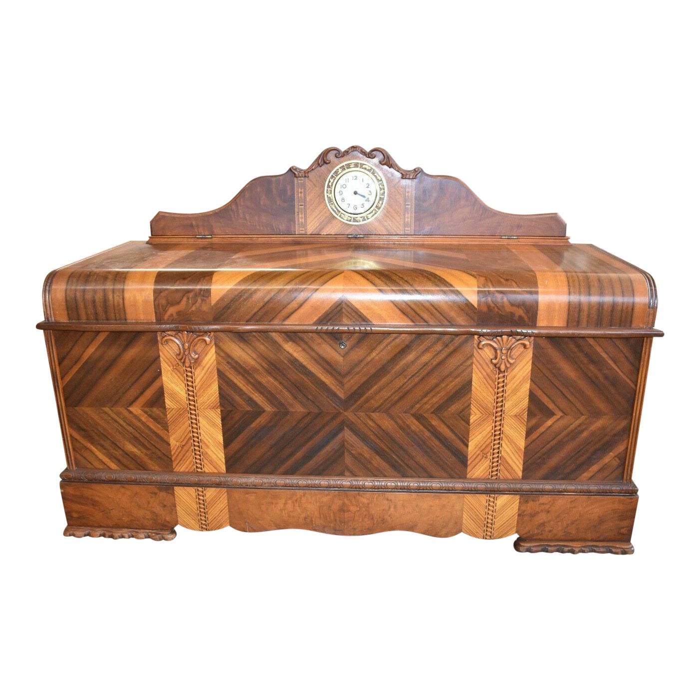 1940s Antique Art Deco Cedar Chest With Clock Chairish