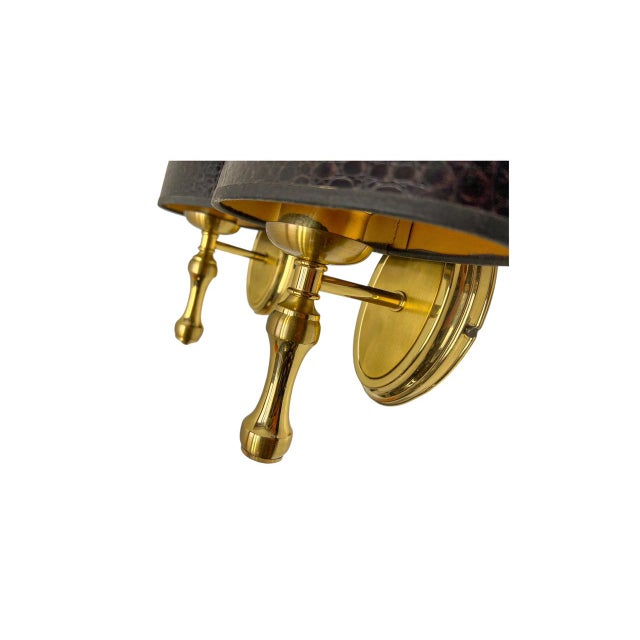 Mid-Century Modern Regency Wall Lamps in Gold Brass from Herda, 1970s, Set of 2 For Sale - Image 3 of 10