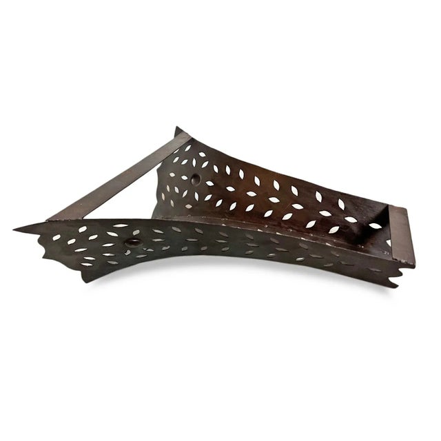 Late 20th Century Vintage Moroccan Iron Fan Wall Sconce Cover For Sale - Image 5 of 6