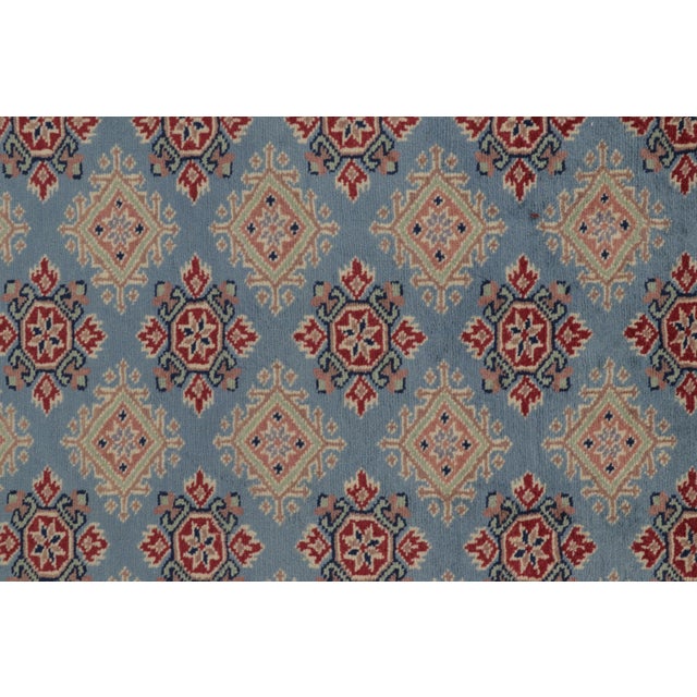 Tribal Vintage Bokhara Rug in Soft Sky Blue With Geometric Patterns - Rug & Kilim For Sale - Image 3 of 8