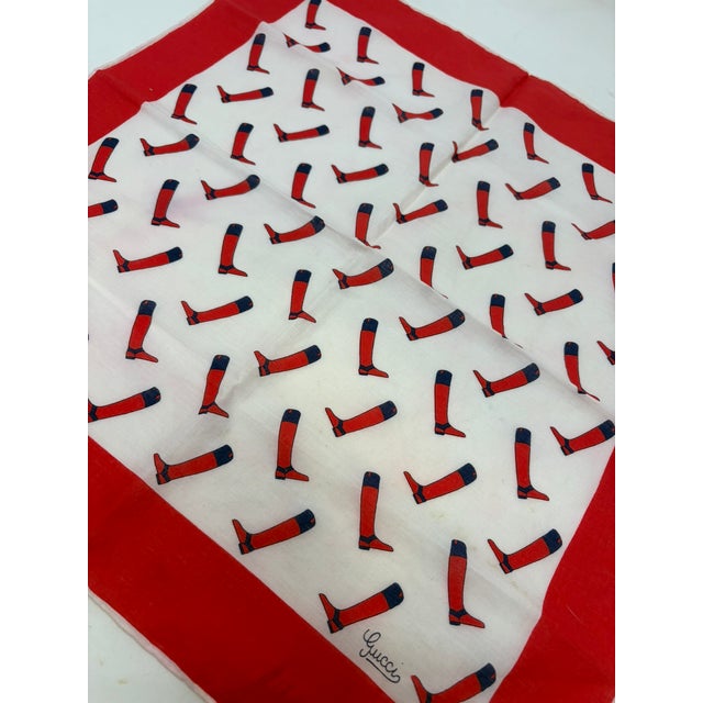 Late 20th Century Late 20th Century Gucci Cotton Equestrian Riding Boots Scarf For Sale - Image 5 of 6