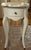 Cream French Country Botanical Floral Accent Table With Scalloped Apron, Refinished For Sale - Image 8 of 10