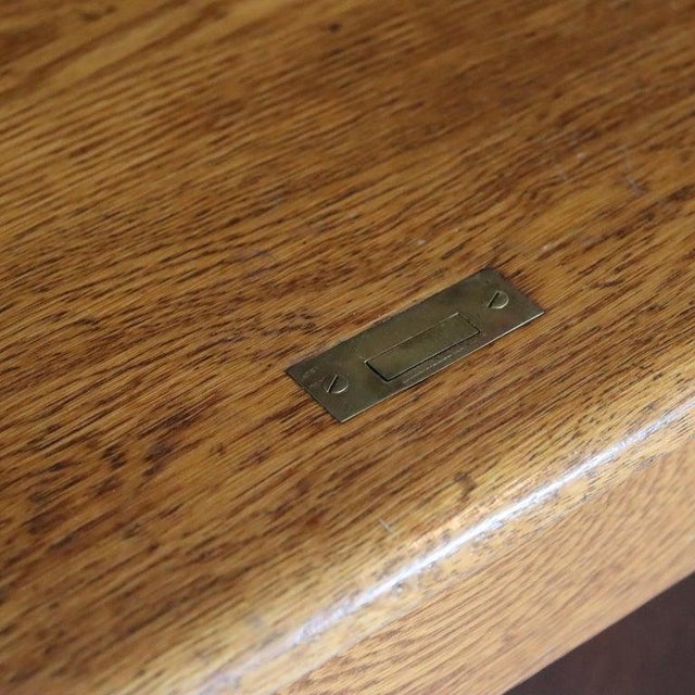 Antique Oak S-Roll Top Single Pedestal Desk C1910 For Sale - Image 11 of 14