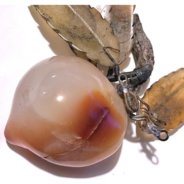 Mid 20th Century Asian Carved Plum Hard Stone Fruit Carved Leaves For Sale - Image 6 of 11