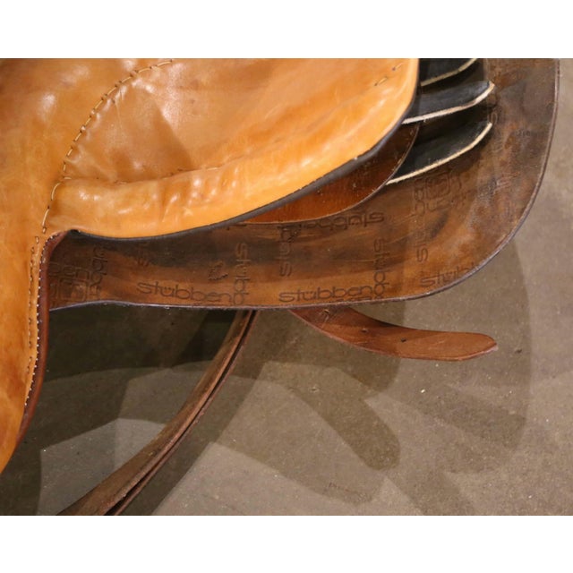 Vintage Stubben Siegfried Swiss Brown Leather Horse Saddle For Sale - Image 11 of 11