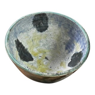 Toshiko Takaezu (1922-2011) - Abstract Expressionist Crackle Glazed Raku Chawan, Signed For Sale