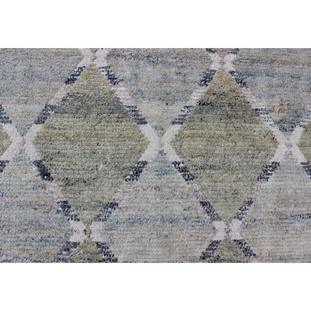 Gray Geometric Scandinavian Piled Rug by Keivan Woven Arts , 9'2 X 11'10 For Sale - Image 10 of 12