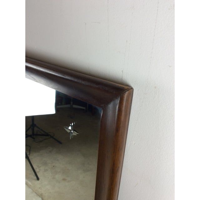 Mid Century Modern Mountable Mirror With Walnut Frame For Sale - Image 4 of 17