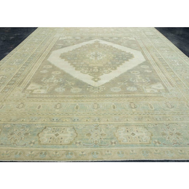 Turkish Oushak Antique Look Rug 12'4" x 14'10" #18010 Explore a curated collection of hallway runners, wool rugs, and...