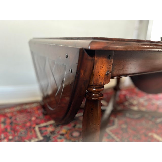 Jonathan Charles Country Farmhouse Collection Oval Parquet Cocktail Table, Drop-Down Ends For Sale - Image 10 of 12