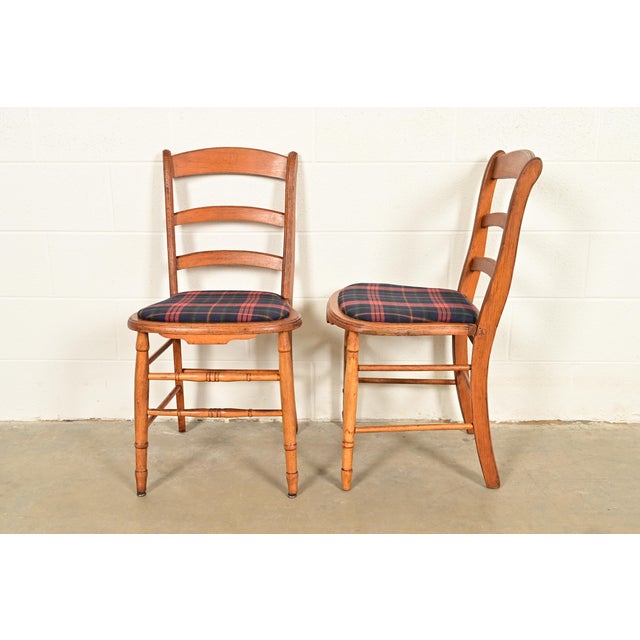Antique English Regency Carved Maple Side Chairs or Dining Chairs, Circa 1890s For Sale - Image 10 of 12