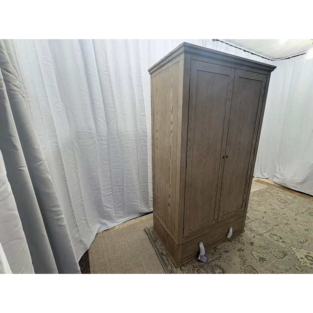 Rh Maison Armoire (Wardrobe or Media) – Light Oak Solid Hardwood Construction | French-Inspired Design | Pewter Hardware For Sale - Image 10 of 18