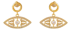 Timeless Horizon Eye Gold Earrings, A Pair