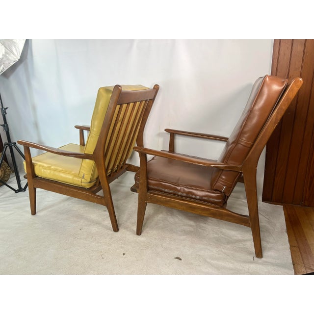 Wood Mid Century Walnut Danish Style Lounge Chairs - a Pair For Sale - Image 7 of 10