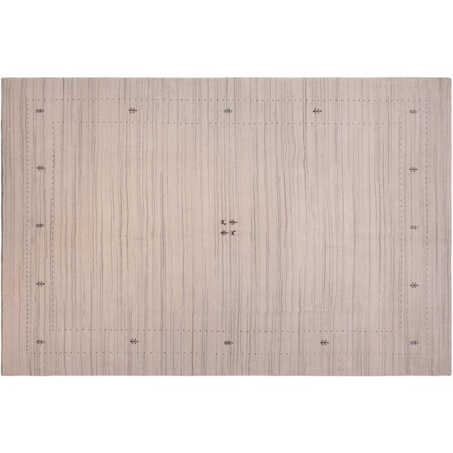 Contemporary Gabbeh Donald Ivory Wool Rug - 9'0''x12'0'' For Sale - Image 9 of 9