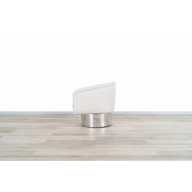 Mid-Century Modern Vintage Chrome Swivel Lounge Chair by Leon Rosen for Pace For Sale - Image 3 of 10
