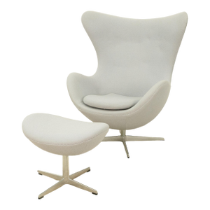 Mid Century Modern Egg Lounge Chair & Ottoman Arne Jacobsen for Fritz Hansen
