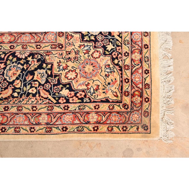 Late 20th Century Vintage Hand-Knotted Persian Tabriz Room Size Wool Area Rug For Sale - Image 5 of 9