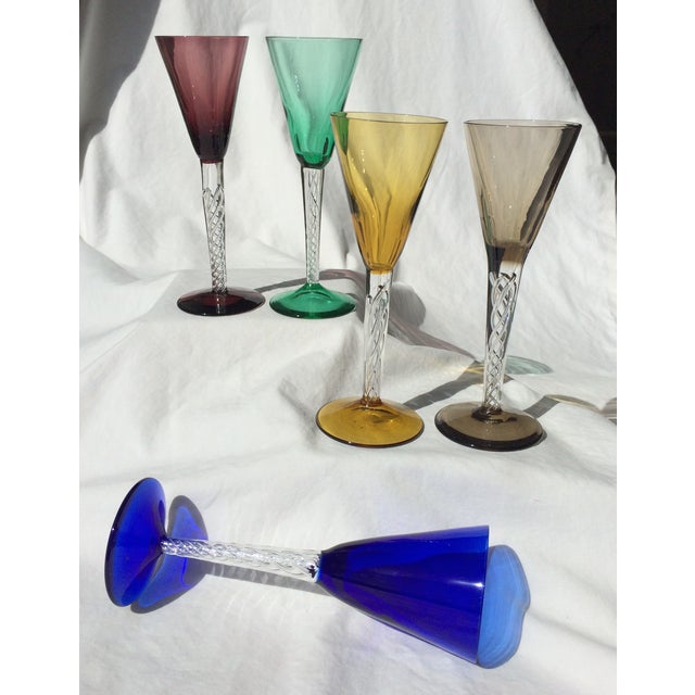 Mid Century Multi Colored Cordial Glasses 5 Chairish