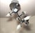 Postmodern Chrome Ceiling Light with Murano Glass Tulip Shades by Aureliano Toso, 1980s For Sale - Image 10 of 11
