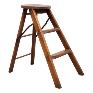 Oak Folding Library Steps, Holland, 1950s For Sale
