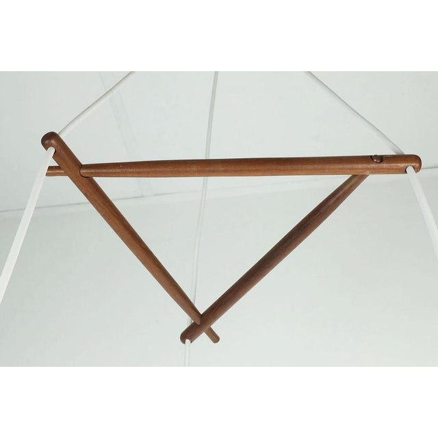 Modern Danish Pendant Light in Teak, Opaline Glass & Ceramic, 1960s For Sale - Image 4 of 11