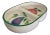 Large Italian Hand Painted Two Part Serving Dish With Vegetable Design For Sale