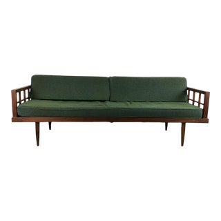 Mid Century Modern Daybed Sofa With Walnut Frame For Sale