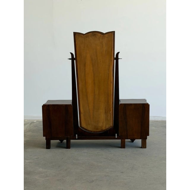 1940s Art Deco Ash Burl Veneer Vanity For Sale - Image 12 of 16