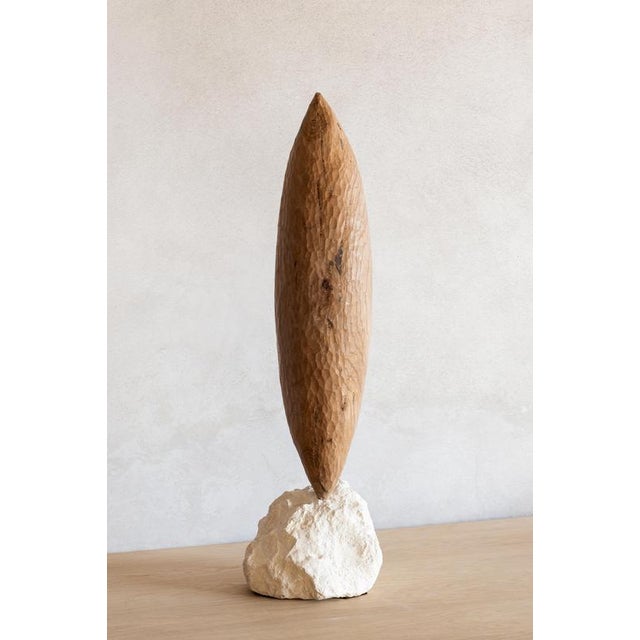 Brutalist Elm Wood Console by Jean-Baptiste Van Den Heede For Sale - Image 6 of 10