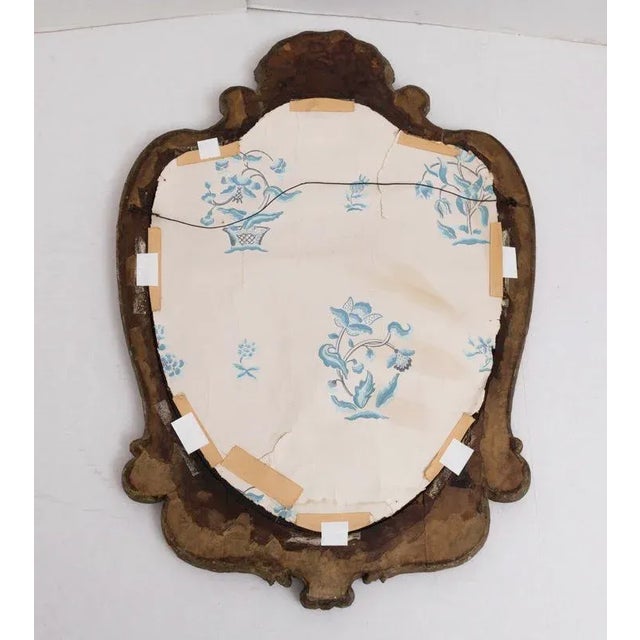 Antique Giltwood Shell Crest Shield Wall Mirror For Sale In Richmond - Image 6 of 9