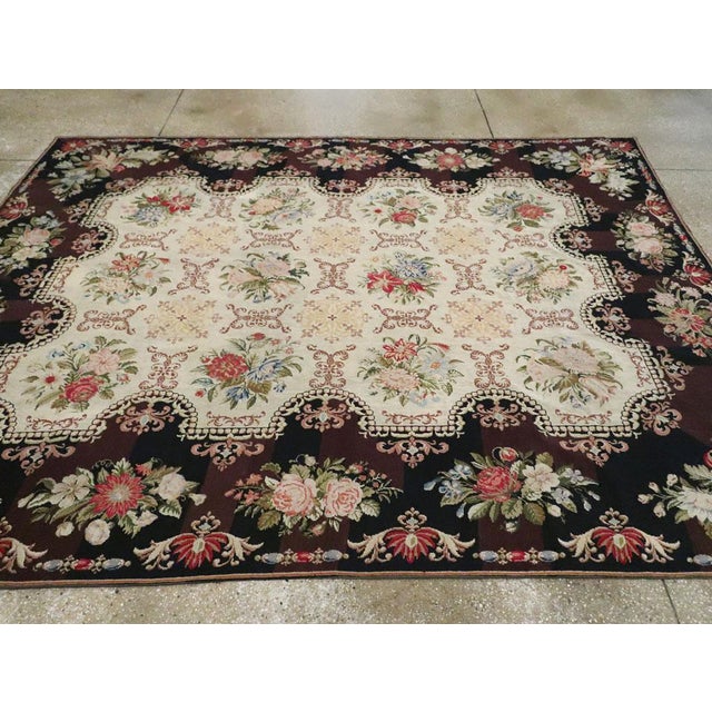Textile Galerie Shabab Collection Early 20th Century European Needlepoint Flatweave Rug For Sale - Image 7 of 10
