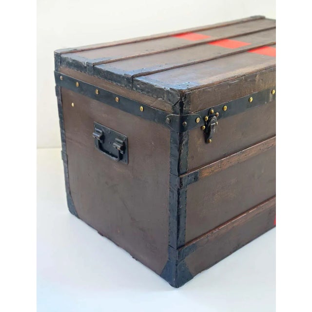 19th Century Antique Louis Vuitton Steamer Trunk, C. 1870's For Sale - Image 5 of 12