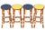 Maison Gatti Parisian Rattan Bistro Bar Stools in Navy & Yellow -Set of 4 For Sale - Image 4 of 7