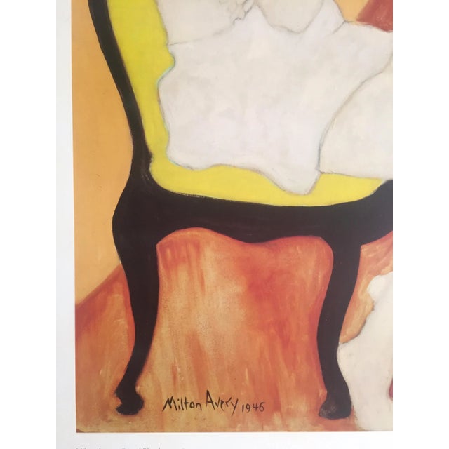 Metal Milton Avery Vintage 1982 Lithograph Print Framed Poster " Seated Blonde " 1946 For Sale - Image 7 of 13