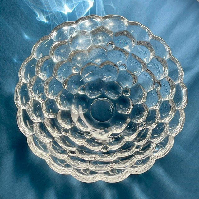 Abstract Late 20th Century Orrefors Raspberry Crystal Serving Bowl For Sale - Image 3 of 9