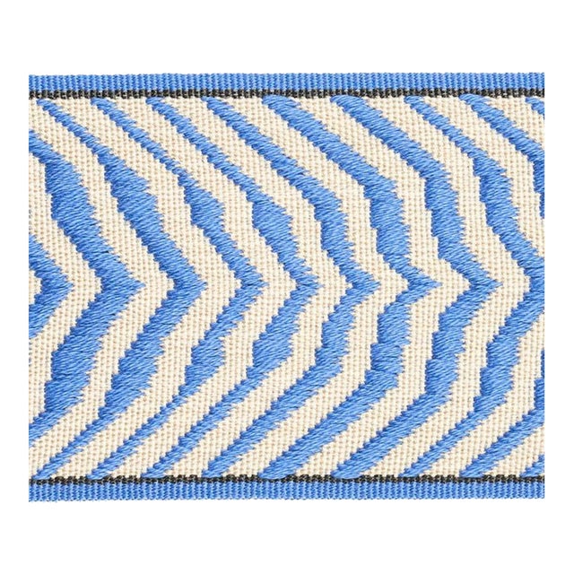 Sample - Schumacher X Neisha Crosland Arcure Ripple Tape in Bluebell For Sale